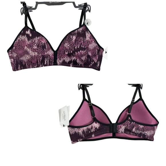 SPYDER NWT $68 2 Piece Lightly Padded Comfort BraS Purple and Black Women's 34B - Picture 4 of 9